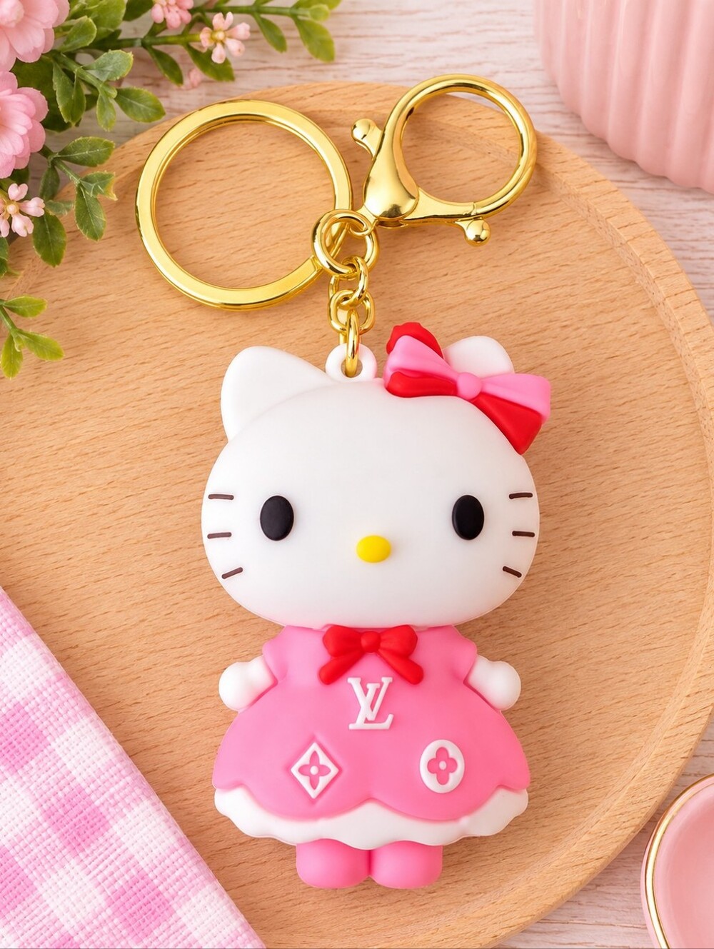 Hello Kitty With Inspired Dress Keychain - Pick Your Color
